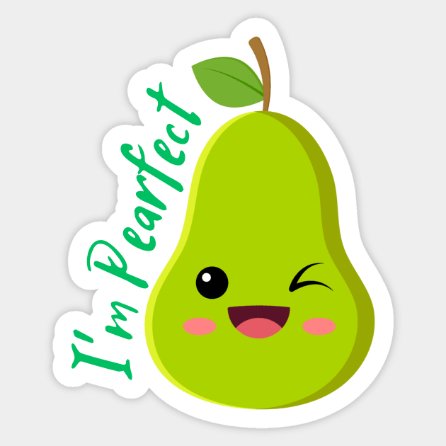 I am pearfect Sticker by JB's Design Store